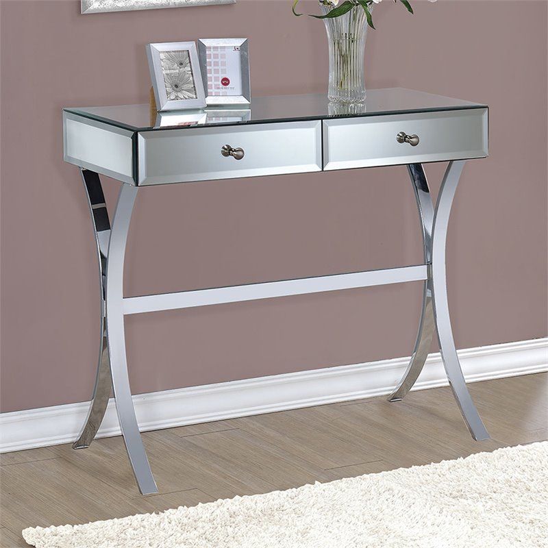 Coaster Contemporary Wood 2-Drawer Console Table in Mirrored ...