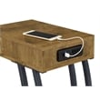 Troy 1-drawer C-Shaped Side Table Power Outlet Rustic Nutmeg