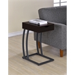 Troy 1-drawer C-Shaped Side Table Power Outlet Cappuccino