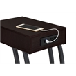 Troy 1-drawer C-Shaped Side Table Power Outlet Cappuccino