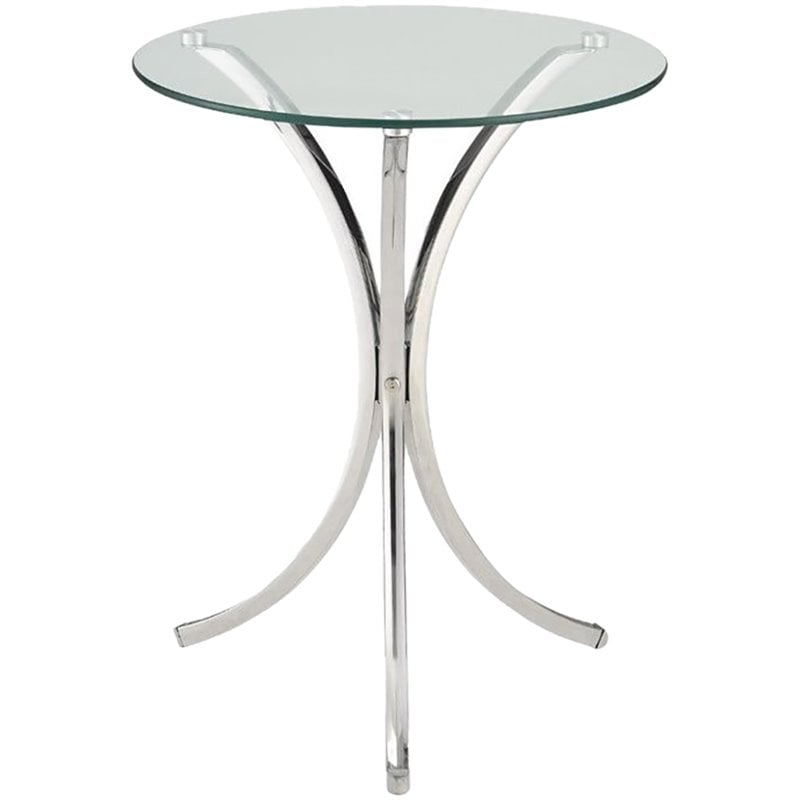 Coaster Round Glass Top Accent End, Coaster Furniture Round Glass Top End Table Chrome