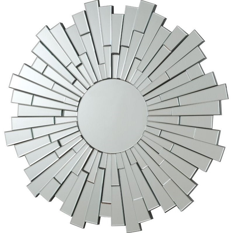 Coaster Contemporary Round Mirror In Silver 901784 Coaster Contemporary Round Mirror In Silver