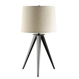 coaster 3 leg base table lamp in gray and black