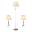 Griffin 3-piece Floor and Table Lamp Set Brushed Nickel