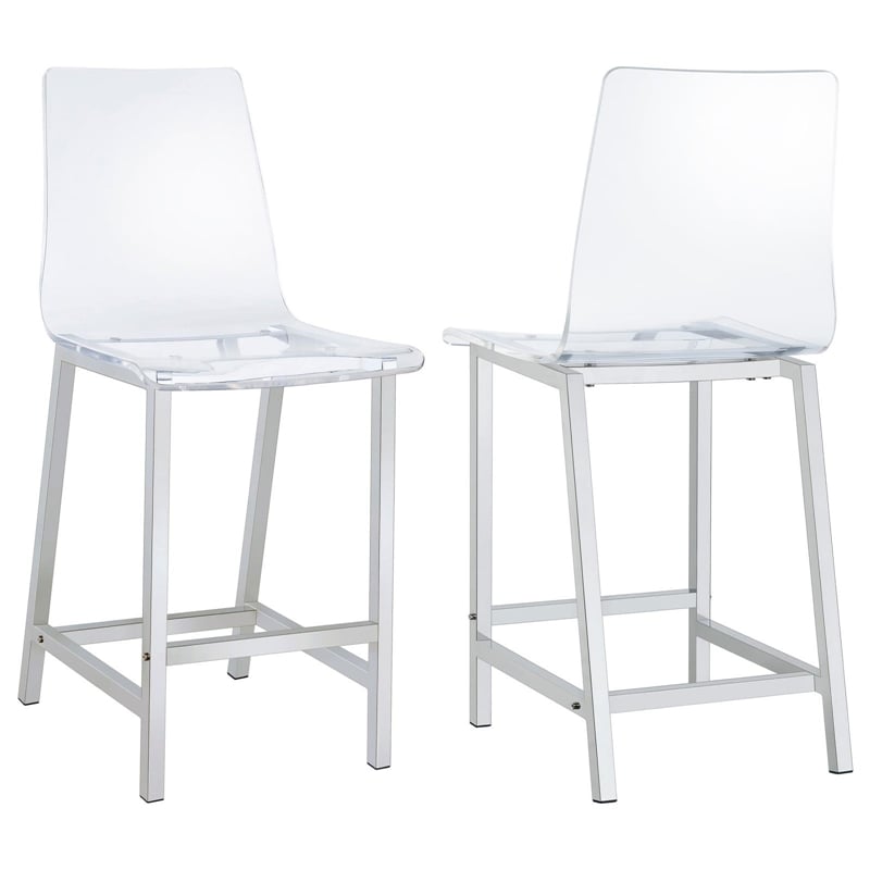 Juelia Clear Acrylic Counter Chair Chrome