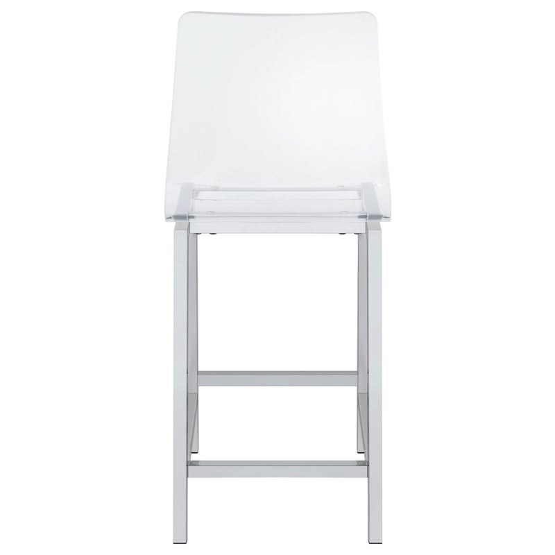 Juelia Clear Acrylic Counter Chair Chrome