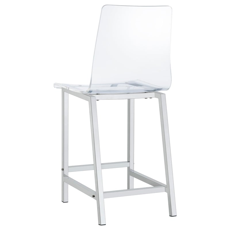 Juelia Clear Acrylic Counter Chair Chrome