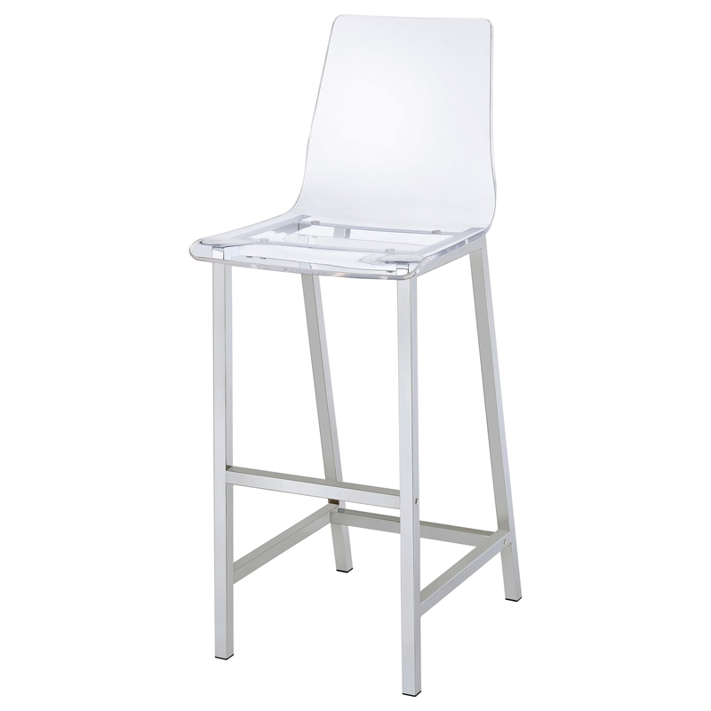 Juelia Clear Acrylic Bar Chair Chrome