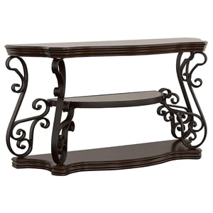 Laney Scrollwork Entryway Sofa Console Table Deep Merlot