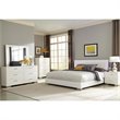 Felicity Wood Queen LED Panel Bed White High Gloss