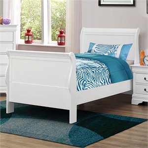 louis philippe sleigh bed in white