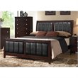 Coaster Carlton California King Upholstered Panel Bed in Cappuccino