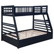 Coaster Ashton 2-Drawer Transitional Wood Twin over Full Bunk Bed in Navy Blue