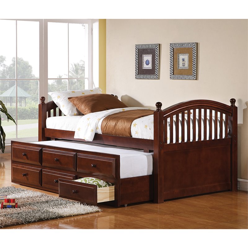 Coaster Twin Daybed with Trundle and Storage Drawers in