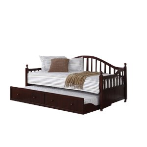 coaster daybed with trundle in cappuccino