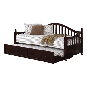 Coaster Julie Ann Wood Arched Back Twin Daybed with Trundle in Cappuccino