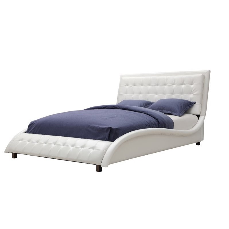 Coaster Tully King Upholstered Bed In White 300372ke