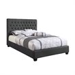 Coaster Chloe Upholstered Queen Bed in Charcoal