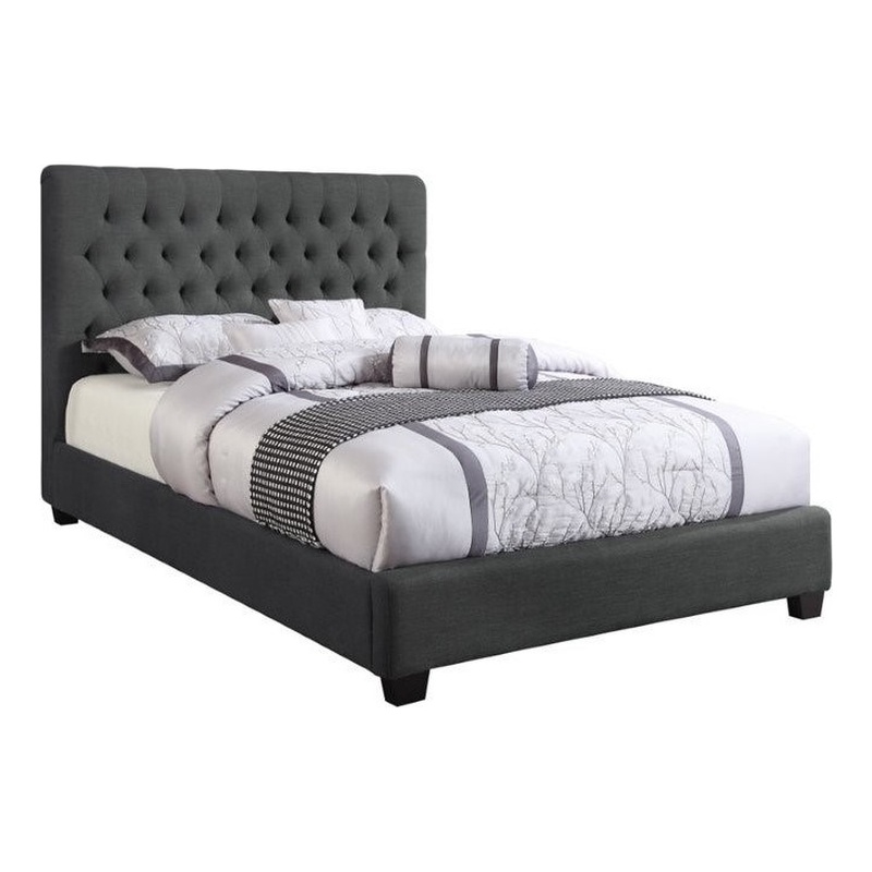 Coaster Chloe Upholstered California King Bed in Charcoal
