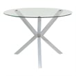 Vance Round 41-inch Glass Top Asterisk Dining Table Chrome