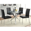 Vance Round 41-inch Glass Top Asterisk Dining Table Chrome