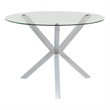 Vance Round 41-inch Glass Top Asterisk Dining Table Chrome
