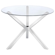 Vance Round 41-inch Glass Top Asterisk Dining Table Chrome