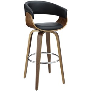 coaster upholstered bar stool in walnut