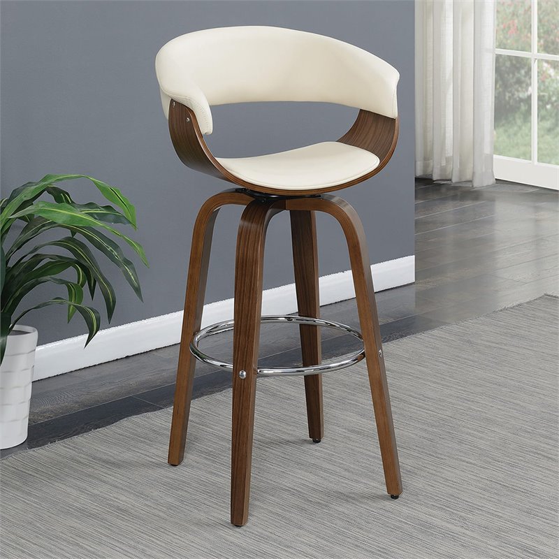 Cream leather swivel online bar stools