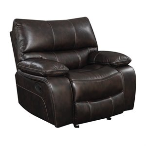 coaster willemse faux leather recliner