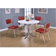 Coaster Cleveland 5 Piece Retro Round Dining Set in White and Red