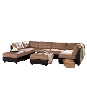 Coaster Claude Microfiber Sectional with Ottoman..