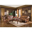 Coaster Victoria Leather Tufted Upholstery Loveseat in Brown