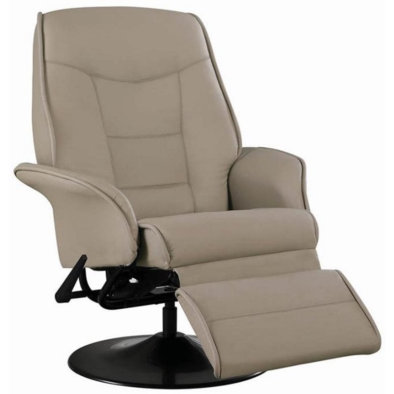 Coaster Berri Faux Leather Swivel, Leather Swivel Recliner Chairs