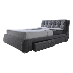 Coaster Fenbrook Upholstered Fabric Queen Bed with Storage in Gray