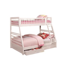 coaster ashton twin over full bunk bed in white