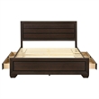 Kauffman Wood Eastern King Storage Panel Bed Dark Cocoa