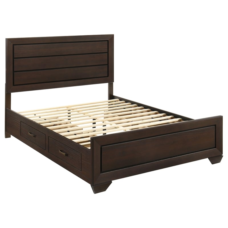 Kauffman Wood Queen Storage Panel Bed Dark Cocoa