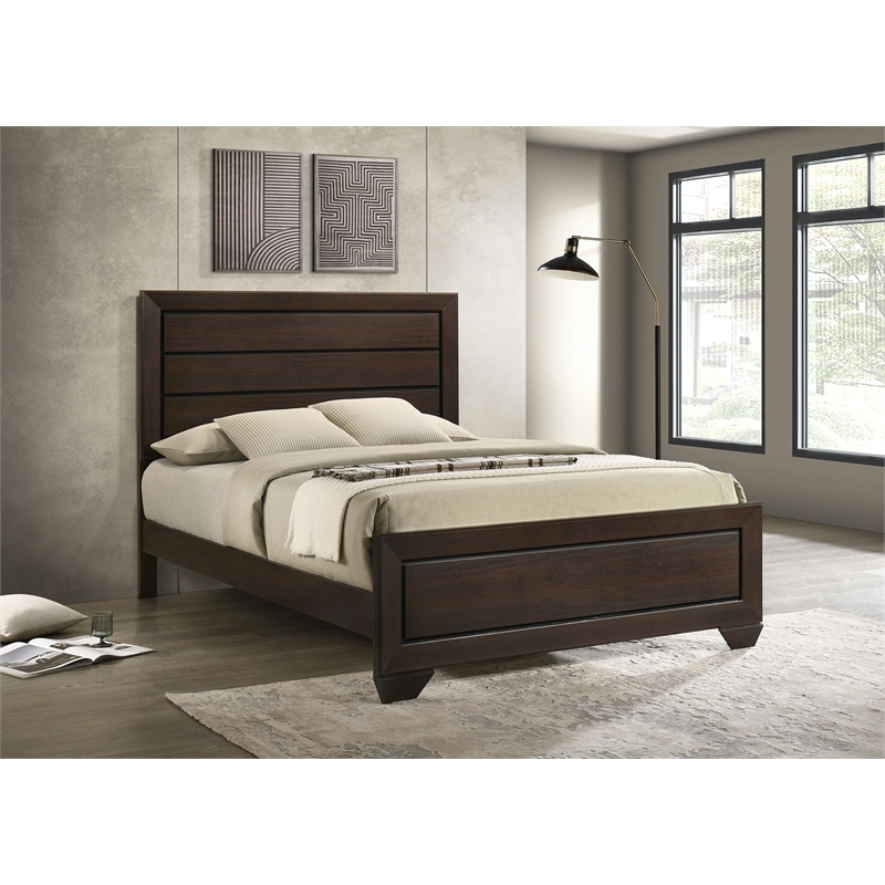Kauffman Wood Queen Panel Bed Dark Cocoa