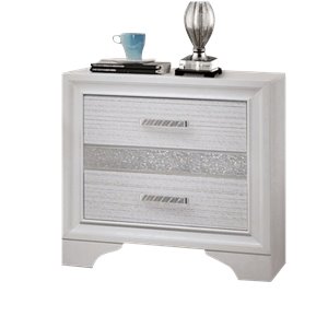 coaster miranda 2 drawer nightstand with hidden jewelry tray in white