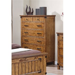 coaster brenner 7 drawer chest in natural and honey