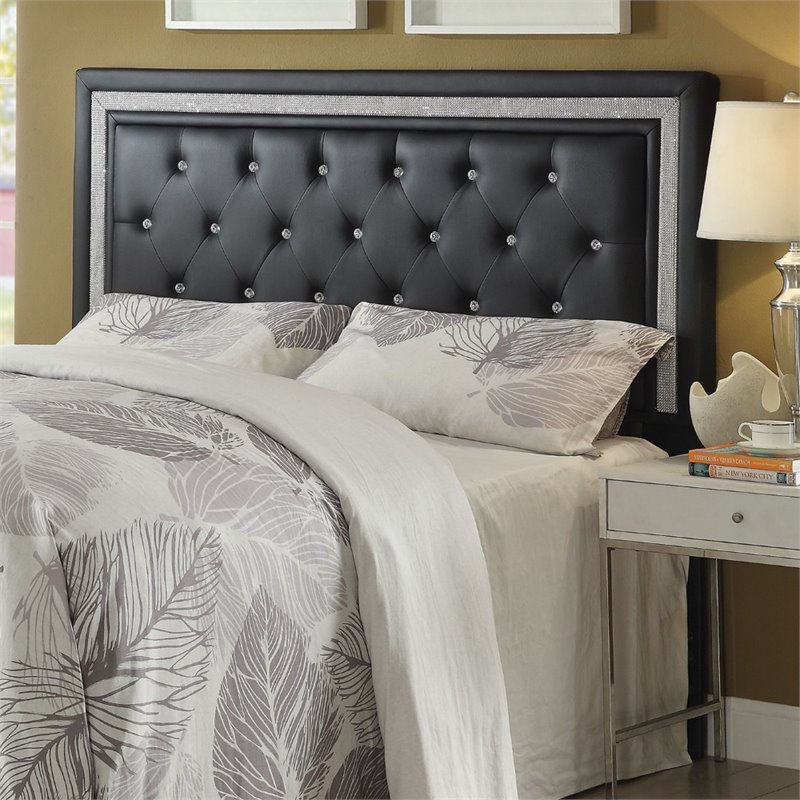 Coaster Andenne Tufted Twin Panel Headboard In Black 21032339852 Image Is Loading Coaster Andenne Tufted Twin Panel Headboard In Black