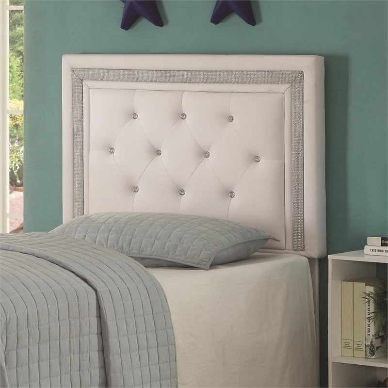 Coaster Andenne Tufted Twin Panel Headboard In White - 300545T