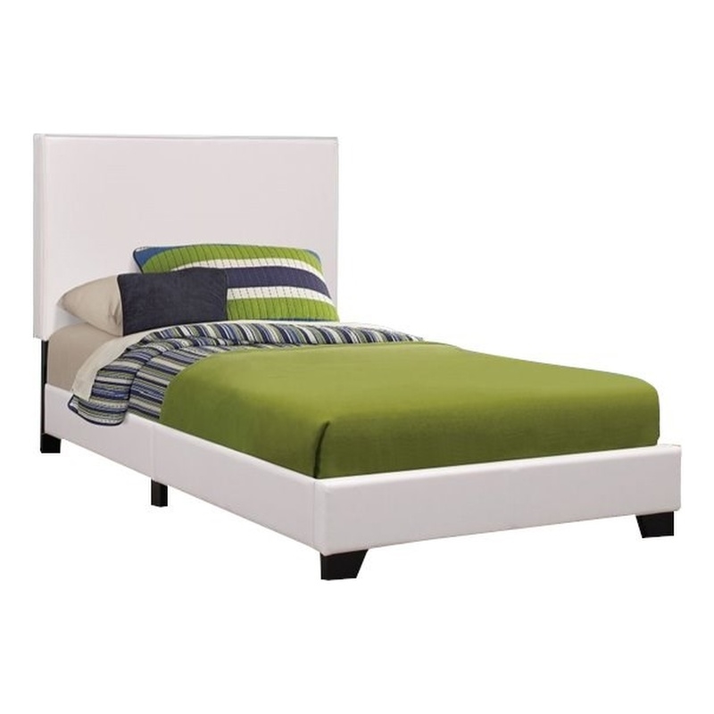 Coaster Muave Upholstered Full Platform Bed in White