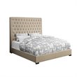 Coaster Upholstered California King Panel Bed in Cream - 300722KW