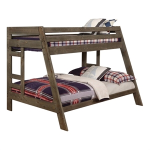 Coaster Wrangle Hill Farmhouse Twin Over Full Wood Bunk Bed in Gray Finish