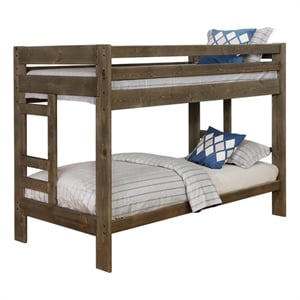 Coaster Wrangle Hill Farmhouse Twin Over Twin Wood Bunk Bed in Gray Finish