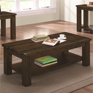Coaster Coffee Table in Rustic Pecan