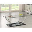Danville Rectangular U-Shaped Glass Top Coffee Table Chrome