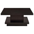 Reston Square Engineered Wood Coffee Table with Casters Cappuccino
